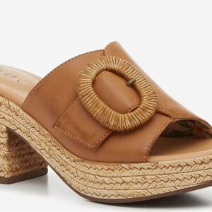 b.o.c. Tan Wedge Sandals with Espadrille Heel